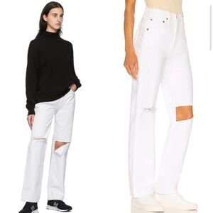 Re/done high rise loose in white